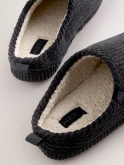 Pantoffels|Loungewear|Next - Corduroy pantoffelmuiltjes Zwart