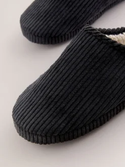 Pantoffels|Loungewear|Next - Corduroy pantoffelmuiltjes Zwart