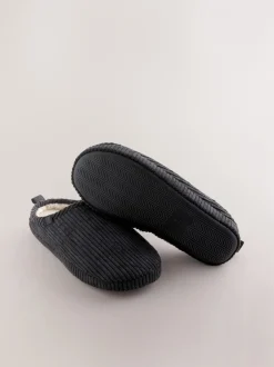 Pantoffels|Loungewear|Next - Corduroy pantoffelmuiltjes Zwart