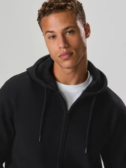Sweaters En Hoody´S|Sweaters En Hoody´S*Next - Cotton Rich Heavyweight Jersey Full Zip Hoodie Zwart