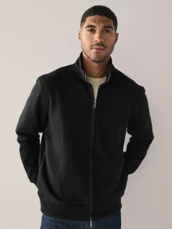 Sweaters En Hoody´S|Sweaters En Hoody´S|Next - Cotton Rich Jersey Full Zip Funnel Neck Sweatshirt Zwart