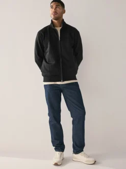 Sweaters En Hoody´S|Sweaters En Hoody´S|Next - Cotton Rich Jersey Full Zip Funnel Neck Sweatshirt Zwart