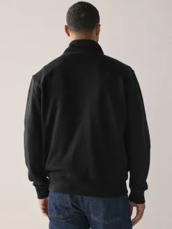 Sweaters En Hoody´S|Sweaters En Hoody´S|Next - Cotton Rich Jersey Full Zip Funnel Neck Sweatshirt Zwart