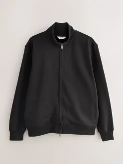 Sweaters En Hoody´S|Sweaters En Hoody´S|Next - Cotton Rich Jersey Full Zip Funnel Neck Sweatshirt Zwart