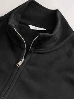 Sweaters En Hoody´S|Sweaters En Hoody´S|Next - Cotton Rich Jersey Full Zip Funnel Neck Sweatshirt Zwart