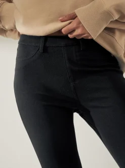Leggings En Joggingbroeken*Next Zwart - Cropped denim jersey legging