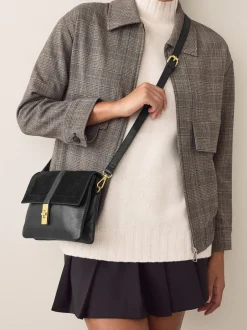 Tassen En Portemonnees|Next - Crossbodytas met imitatie krokodillenleer Zwart