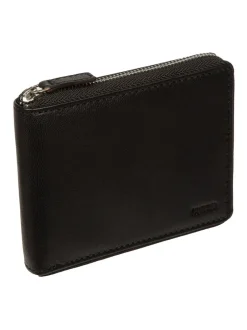Portemonnees*Cultured London - 'James' Leather Wallet Zwart