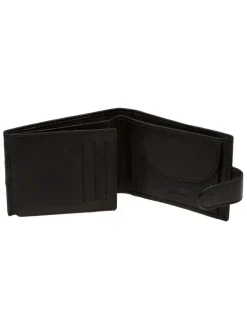 Portemonnees*Cultured London - 'Leo' Leather Wallet Zwart