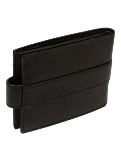 Portemonnees*Cultured London - 'Leo' Leather Wallet Zwart