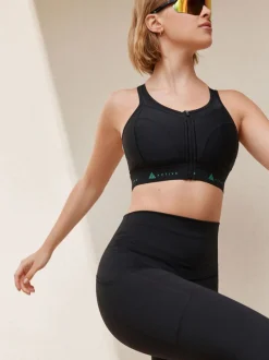 Beha's|Sportkleding|Next - DD+ Active Sports sportbeha voor hoge impact met Dry Tech en rits aan de voorkant Zwart