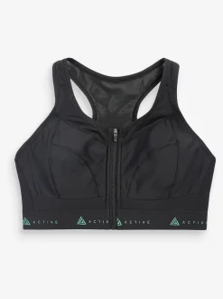 Beha's|Sportkleding|Next - DD+ Active Sports sportbeha voor hoge impact met Dry Tech en rits aan de voorkant Zwart