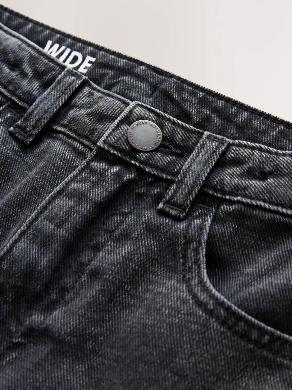Jeans*Next Zwart - Denim cargojeans met meerdere zakken en 100% katoen (3 - 16 jr)