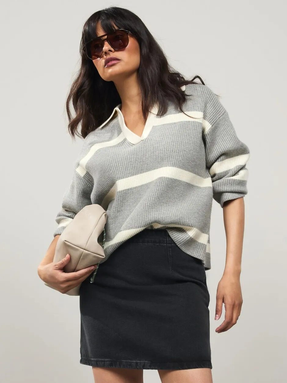 Rokken|Next - Denim minirok Zwart