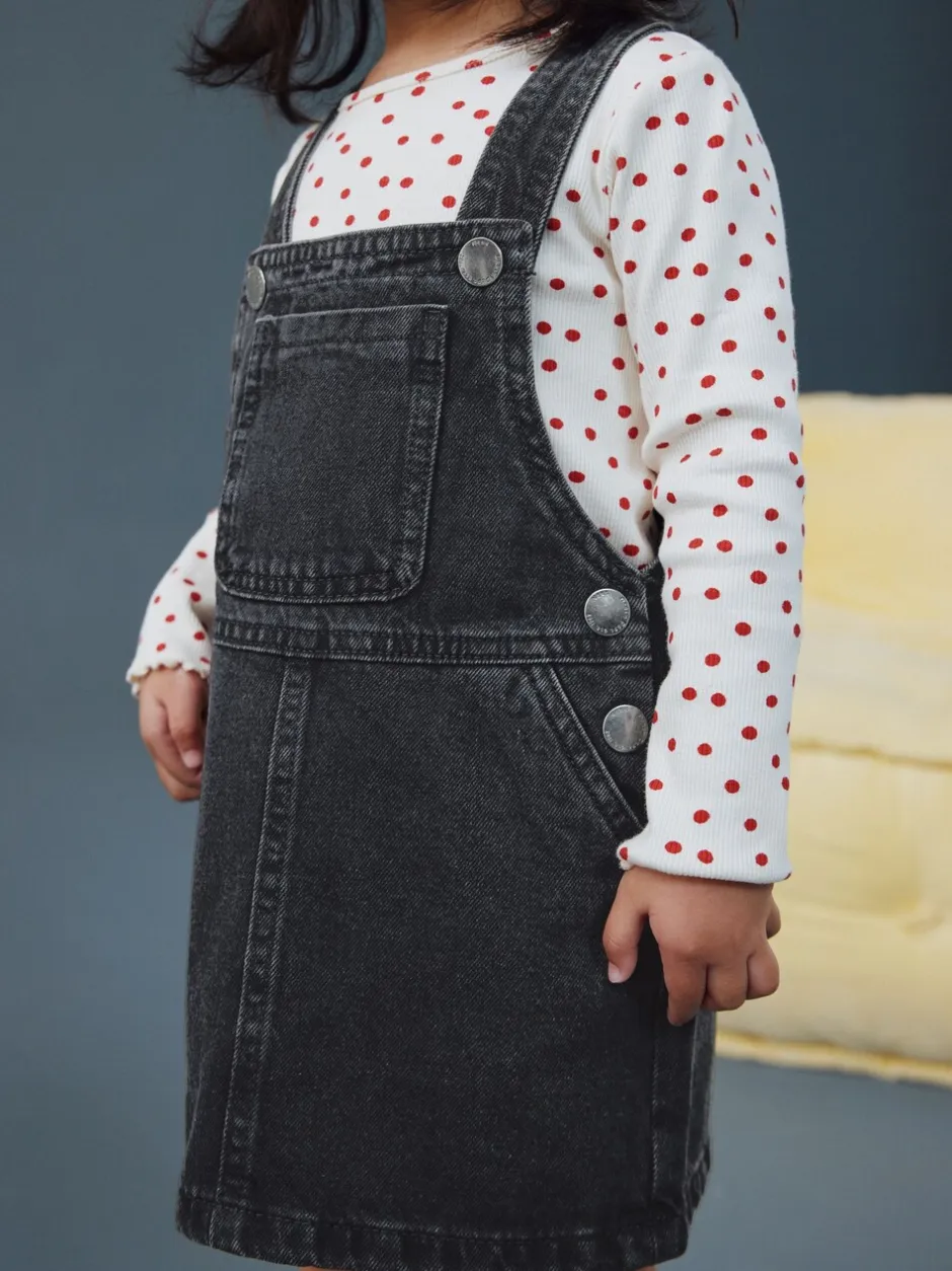 Jurken|Jurken*Next - Denim overgooier (3 mnd-8 jr) Zwart