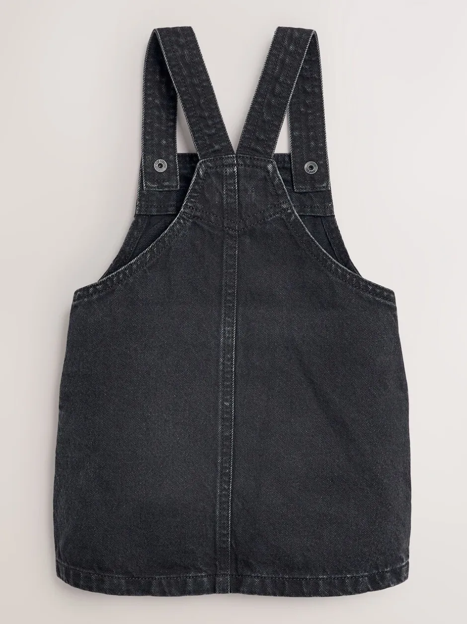 Jurken|Jurken*Next - Denim overgooier (3 mnd-8 jr) Zwart