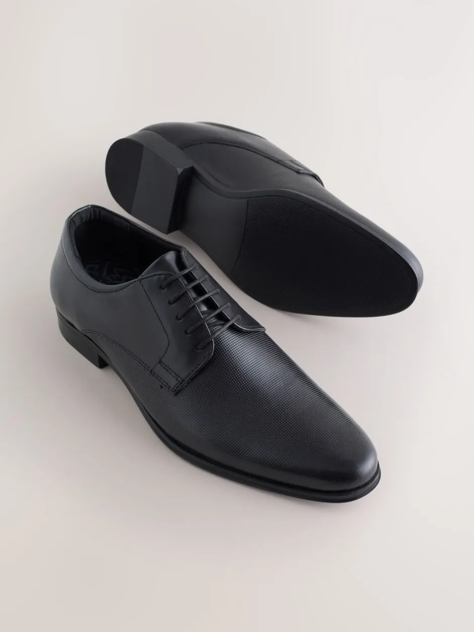 Schoenen|Formele Schoenen*Next - Derby schoenen met reliëfpatroon Zwart