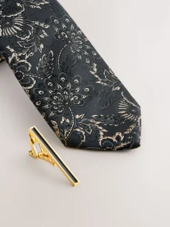 Stropdassen En Pochets*Next - Design stropdas en clip Zwart