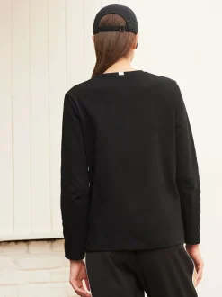 Tops En T-Shirts|Next Zwart - Dik T-shirt met lange mouwen en ronde hals