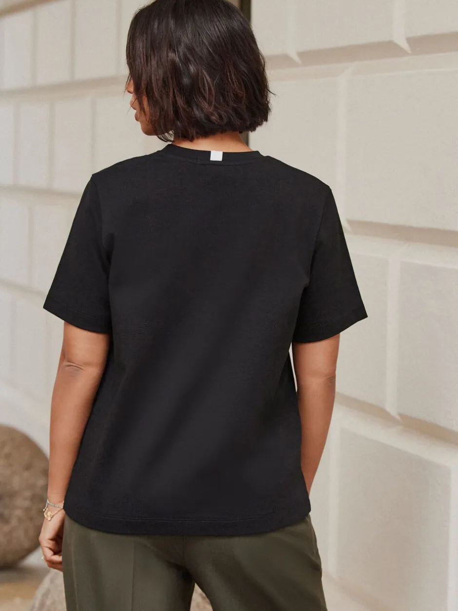 Tops En T-Shirts*Next Zwart - Dik T-shirt met ronde hals en korte mouwen