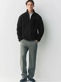 Jassen En Jacks|Sweaters En Hoody´S*Next - Doorritsbare funnel Borg Fleece Zwart