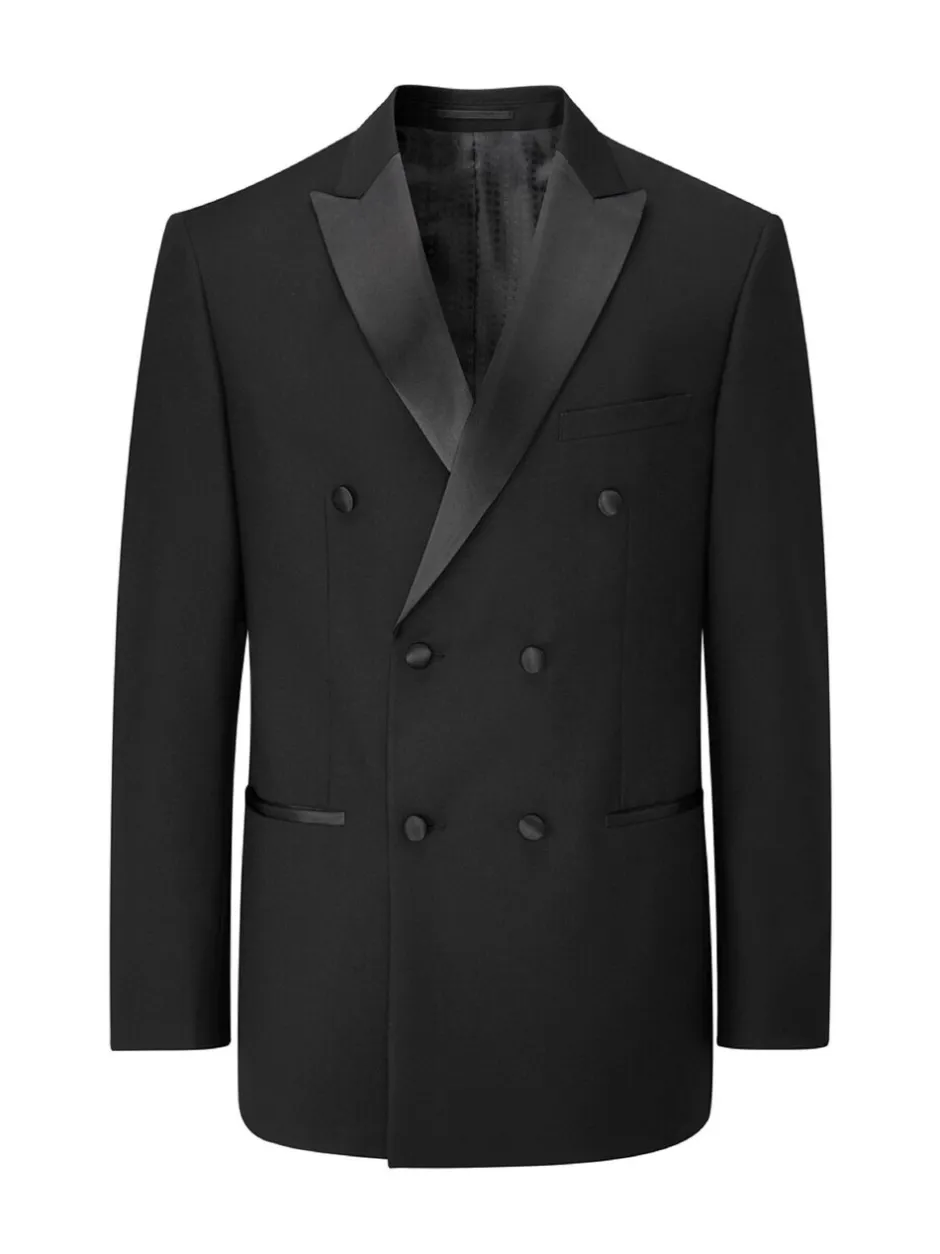 Smokings En Feestkleding|Pakken|Skopes Zwart - Dubbele knoop - Sinatra fit diner kostuumjasje