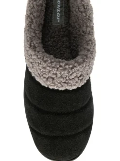Pantoffels*Dunlop - Suede Mule Slippers Zwart