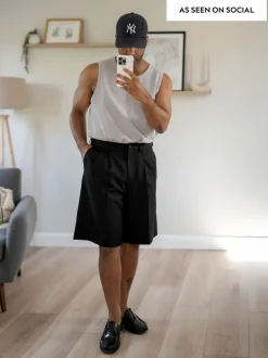 Shorts|Next Zwart - EDIT Baggy Fit Formal Shorts