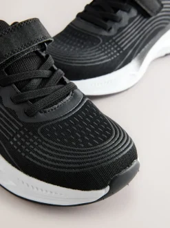 Sneakers|Sneakers*Next - Elastische sneakers met veters Zwart