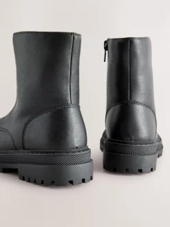 Boots|Next - Enkellaarzen met rits aan de voorkant Zwart