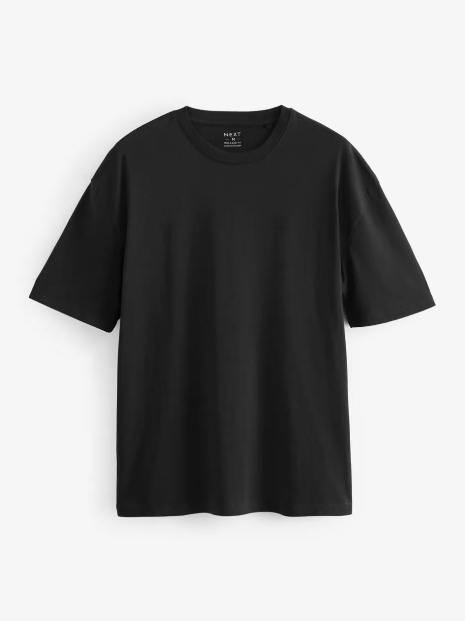Loungewear*Next - Essential Cotton T-Shirts Relaxed Fit 5 Pack Zwart
