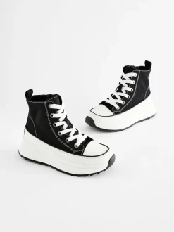 Sneakers*Next - Extra Chunky Lace-Up With Zip Trainers Zwart
