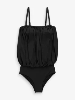 Badkleding|Next - Figuurvormend blousonbadpak met print Zwart