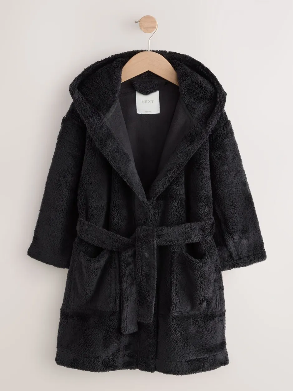 Kamerjassen*Next Zwart - Fleece badjas (1,5-16jr)
