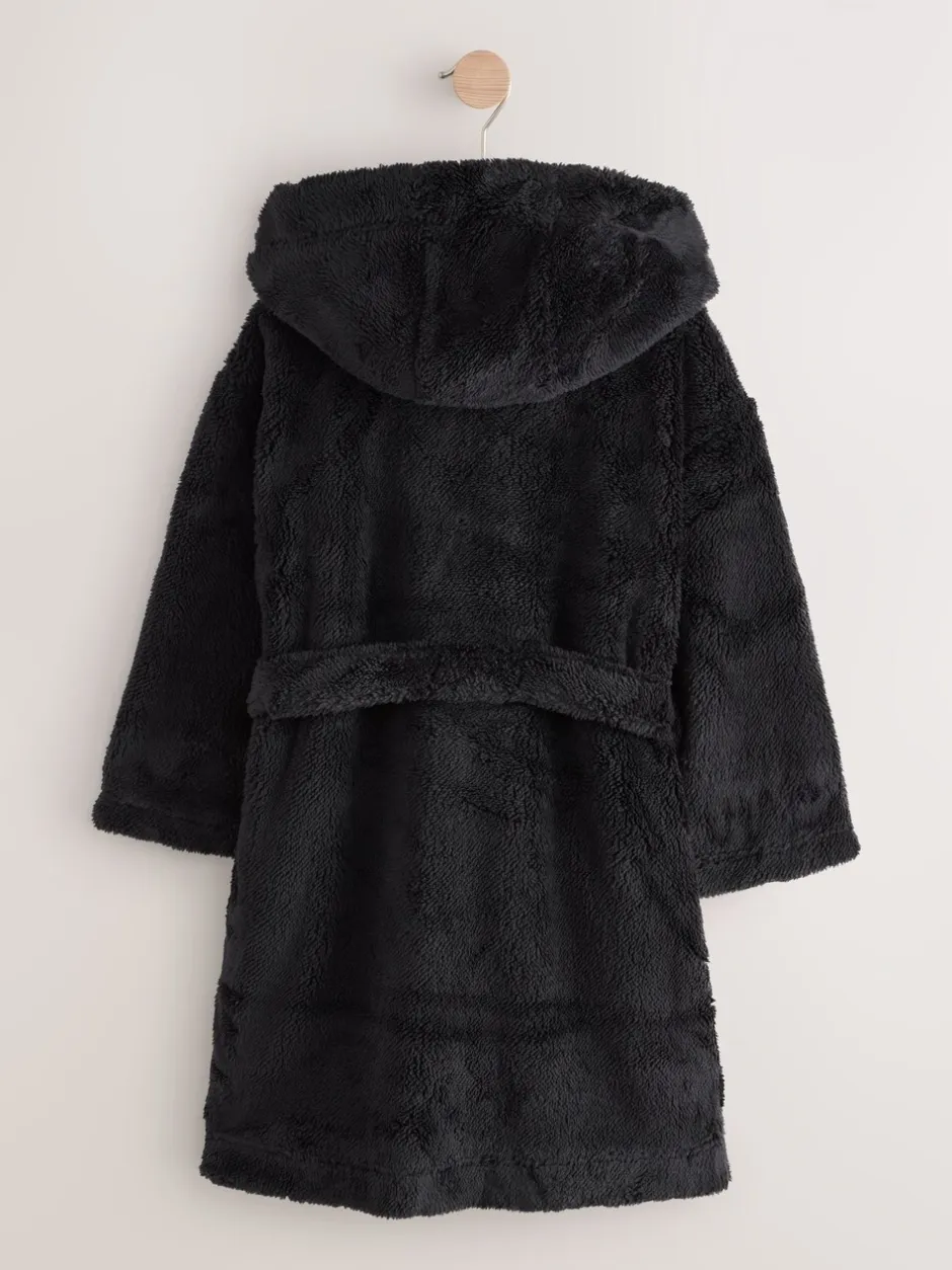 Kamerjassen*Next Zwart - Fleece badjas (1,5-16jr)