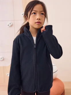 Schoolkleding|Schoolkleding|Next - Fleece jack met rits en zakken (3-16 jr) Zwart