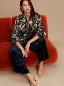 Gelegenheidskleding|Jassen En Jacks*Next - Floral Jacquard Bomber Jacket Zwart