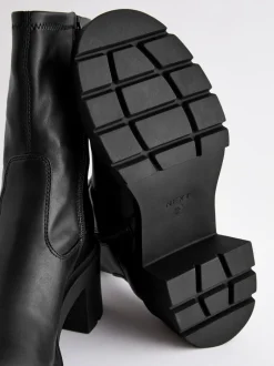 Ruimvallend En Extraruimvallend|Next Zwart - Forever Comfort® - Enkellange soklaarzen met grove zool