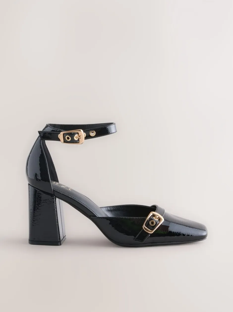 Schoenen Met Hakken*Next - Forever Comfort® Buckle Closed Toe Block Heels Zwart