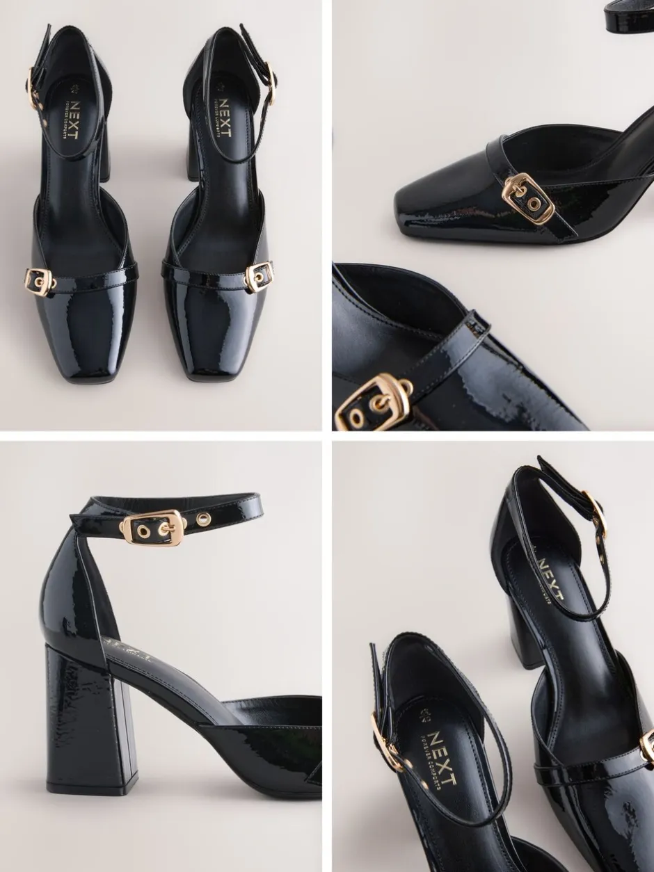Schoenen Met Hakken*Next - Forever Comfort® Buckle Closed Toe Block Heels Zwart