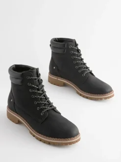 Ruimvallend En Extraruimvallend*Next - Forever Comfort® casual enkellaarsjes met veters Zwart