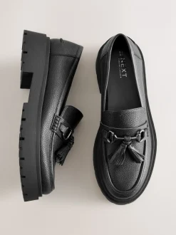 Lage Schoenen|Next - Forever Comfort Chunky Platform Tassel Loafers Zwart