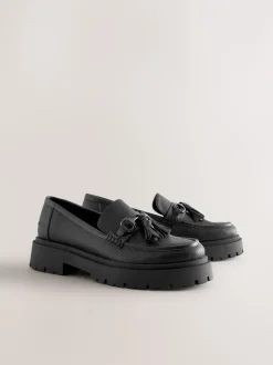 Lage Schoenen|Next - Forever Comfort Chunky Platform Tassel Loafers Zwart
