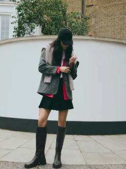 Ruimvallend En Extraruimvallend|Boots*Next Zwart - Forever Comfort® Chunky Heeled Round Toe Knee High Boots