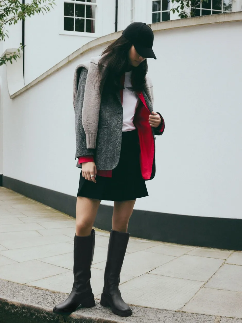 Ruimvallend En Extraruimvallend|Boots*Next Zwart - Forever Comfort® Chunky Heeled Round Toe Knee High Boots