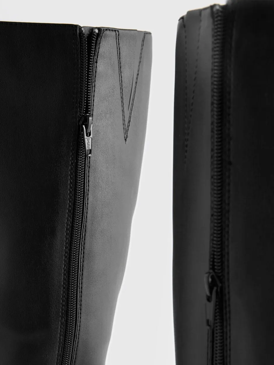 Ruimvallend En Extraruimvallend|Boots*Next Zwart - Forever Comfort® Chunky Heeled Round Toe Knee High Boots