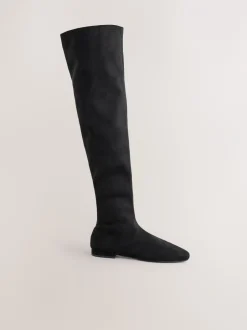 Boots*Next Zwart - Forever Comfort® Flat Sock Over The Knee Boots