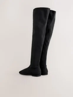 Boots*Next Zwart - Forever Comfort® Flat Sock Over The Knee Boots