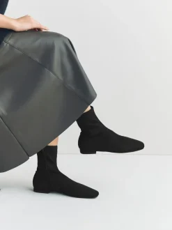Boots|Next Zwart - Forever Comfort® Flat Sock Ankle Boots