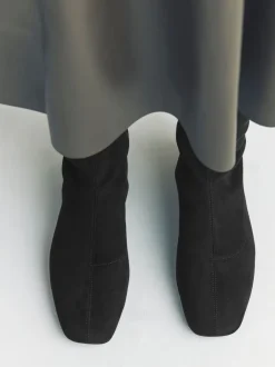 Boots|Next Zwart - Forever Comfort® Flat Sock Ankle Boots